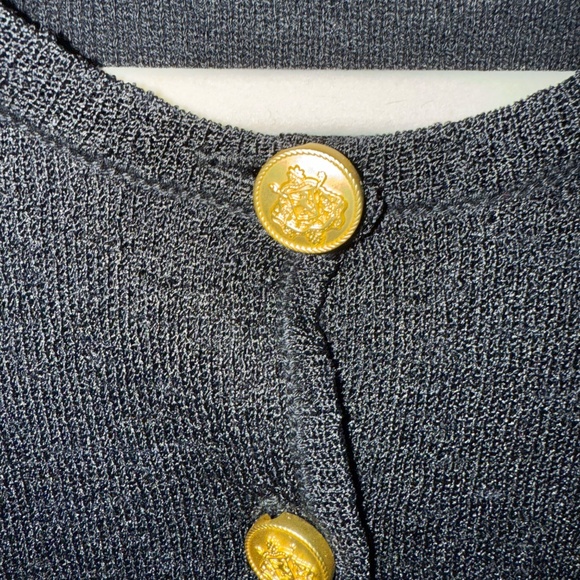 J. Crew Black and Gold Long Sleeve Boxy Button Down - Picture 3 of 5